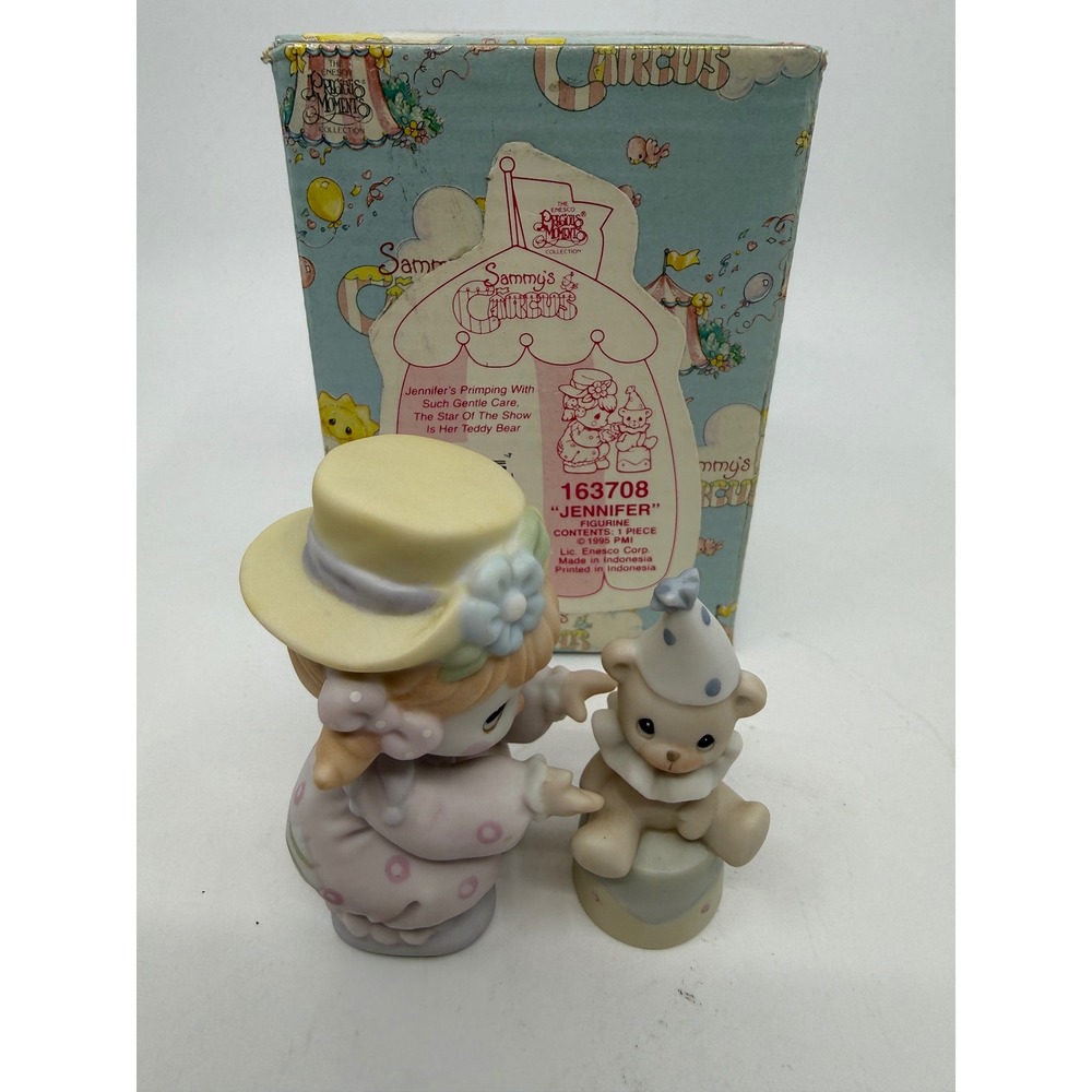 Precious Moments Jennifer Sammys Circus Figurine Bear 163708 1995 Enesco Boxed